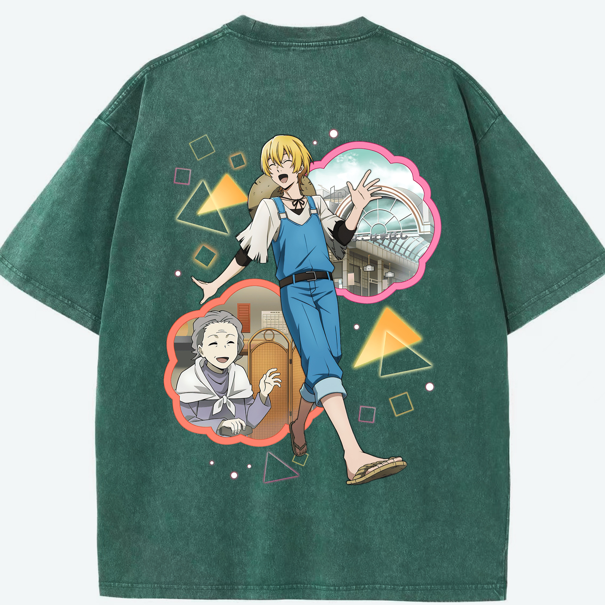 （画像用） 文豪ストレイドッグス Bungo Stray Dogs 綿100% ヴィンテージ風 半袖Tシャツ（背面プリント）